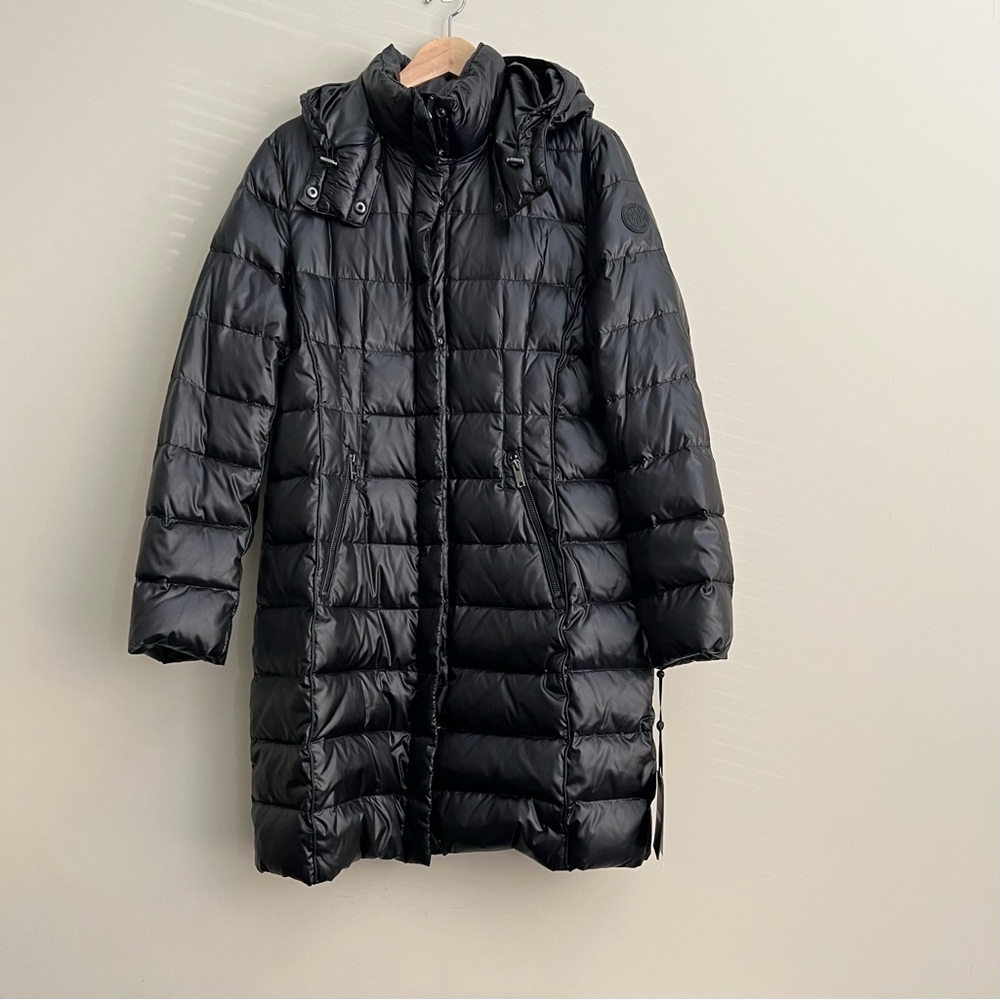 DKNY Women's Black Hooded Puffer Jacket